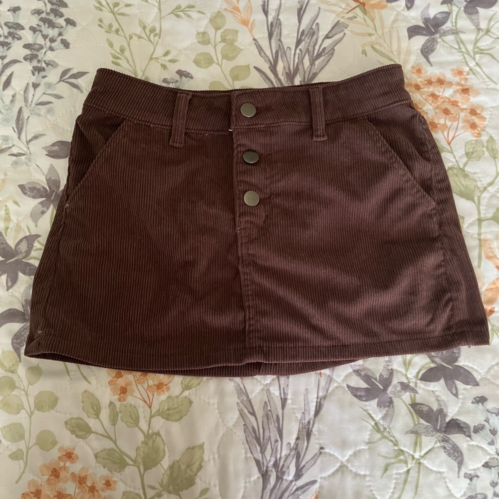 Brown Corduroy Strapless Top